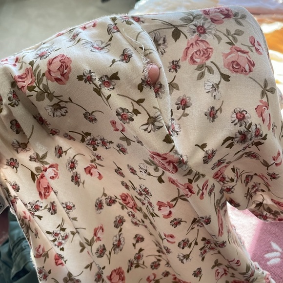 vintage floral maternity babydoll maxi dress button up - Picture 8 of 8